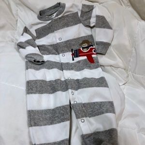 striped monkey fleece footies pajamas